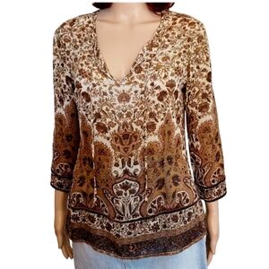 Harold's Silk Boho Vintage Top - Size Small